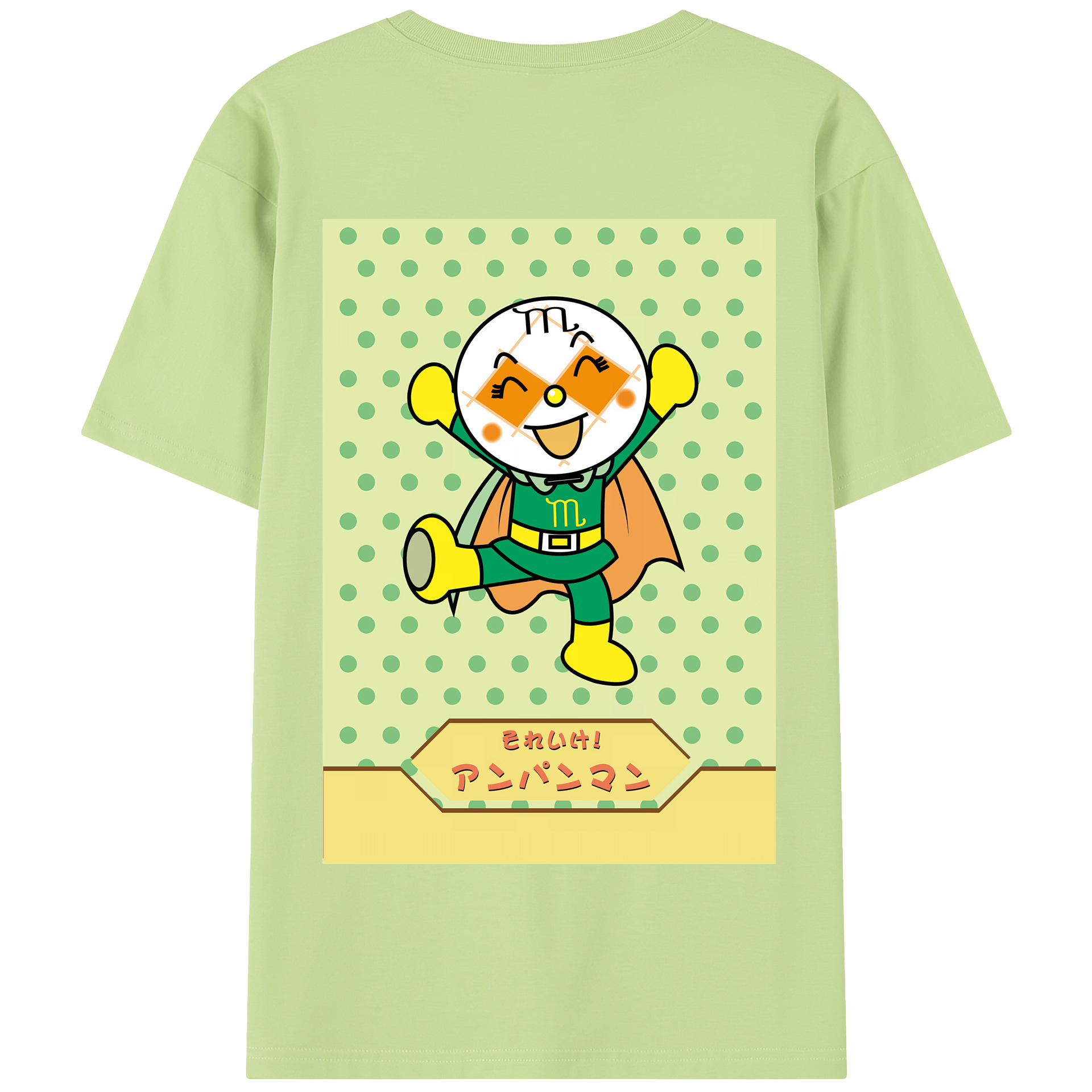 （画像用） アンパンマン Anpanman 綿100％半袖Tシャツ（背面プリント）